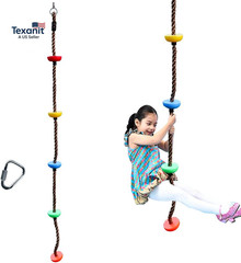 6.56Ft Climbing Rope Swing with Treads Climbing Rope Plate Swing Hanging Swing N