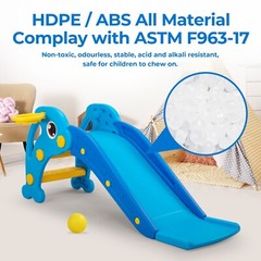 TOBBI 3 in 1 Kids Slide&,Baby Climber Activity Center w/ Basketball Hoop & Ball