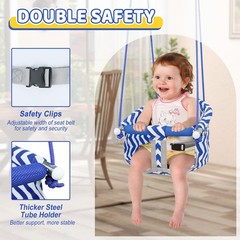Comfy Toddler Swing Seat, Heavy-Duty Baby Swing with Adjustable Rope & Safety…