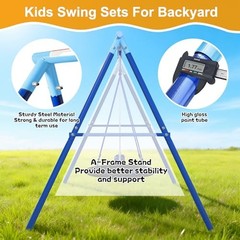 Heavy Duty Swing Set for Kids Ages 3-8 – 600 lbs Capacity Outdoor Metal A
