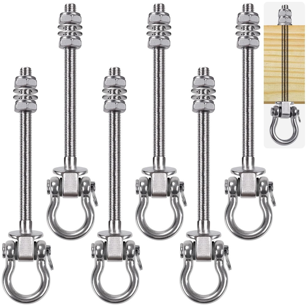 6 Pack Swing Hanger, 9.25″ x M10 Swing Bolts, Stainless Steel Heavy Duty Swin…