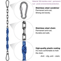 2 Stainless Steel Chains (84″) Swing Chains, Heavy Duty Swing Hardware,4 Quic…