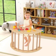 6 in 1 Climbing Arch Wooden Rocker Arch Climbing Toy with Removable Cushion