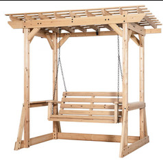 Backyard Discovery Outdoor Cedar Porch Swing Brown 100% Authentic New
