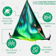 HiCamer Double Layer Sensory Swing for Kids & Adults Holds up to Aurora Green