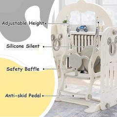 5 in 1 Toddler Slide & Swing Set Kids Climber Indoor Outdoor Activity Playground