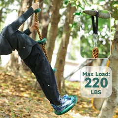 Climbing Rope with Platforms and Disc Swing Seat Set Playground Including Bon…