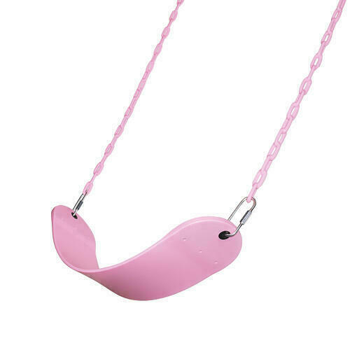 NEW Pink Swing Set Seat Vinyl Coated Chains 120lb Capacity Kids Playground