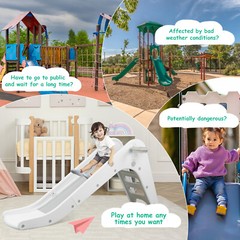 3 in 1 Slide for Kids Indoor Baby Play Climber Slide Set with Basketball Hoop