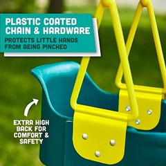 High Back Full Bucket Toddler Swing Seat 3.0 with Finger Grip, Plastic Green