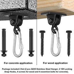 Swing Set Brackets, Heavy Duty Swing Hangers for Wooden Sets Playground Black
