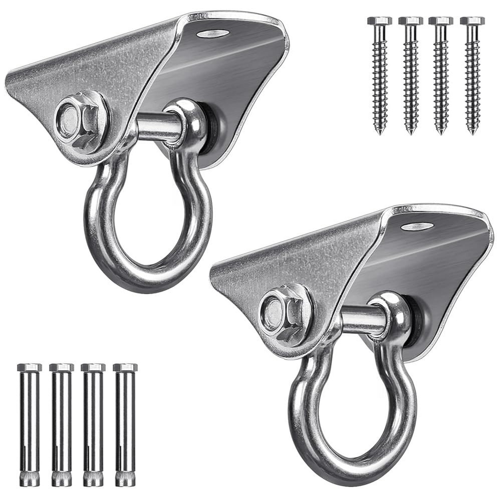 BeneLabel 2 Pack Stainless Steel 180 Swing Hooks, Heavy Duty 1000 LB Capacity…
