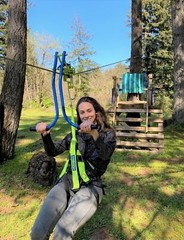 Zip line trolley with brake – Backyard Zipliner (Race Car style)