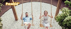 Wooden Quality Tree Swing Seat adjustable rope straps 500lbs load, In/OutDors ✴