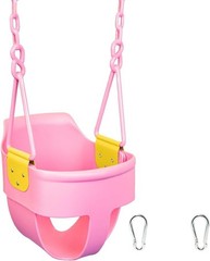 High Back Full Bucket Toddler Swing Seat with Finger Grip, Plastic Coated Cha…
