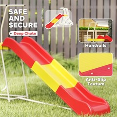6ft Slide for Kids Metal Freestanding Playground Equipment with Climbing Ladder