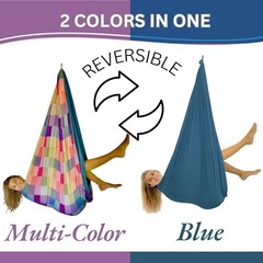 Double Layer Reversible Sensory Swing | Outdoor and Indoor Multi-color/Blue