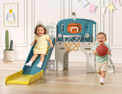 9 in 1 Toddler Slide, Kid Slide for Toddlers Age 1-3 with Ring Toss, Basketball