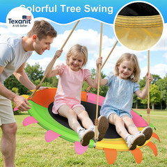 440Lbs Capacity Swing Sets for Backyard, 40 Inch Saucer Swing, A-Frame Metal, Be