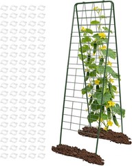 60″x16.2″ Heavy Duty Steel A-Frame Garden Trellis for Climbing Plants – Ru