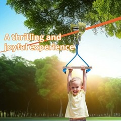 Kid Zipline Bear Pulley, Ninja Slackline Slider with Brake Stopper