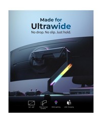 Heavy Duty Ultrawide Monitor Arm with RGB Lighting & USB Charging, Fits 34 to…