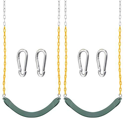 2 Pack Swing Seats Heavy Duty with 66″ Chain Accessories Replacement with Snap
