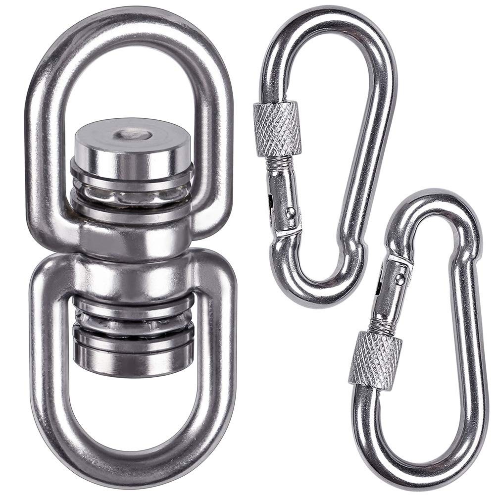 Heavy Duty Bearing Swing Swivel, 360° Rotational Hanging Accessory with 2 Qui…