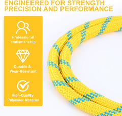 1/2In X 100Ft Arborist Rope – 9000Lb Breaking Strength Static Climbing Line, Pol
