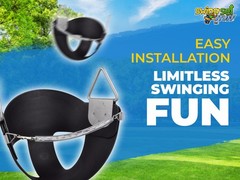 SWING SET STUFF HALF BUCKET SEAT BLACK backyard park fort wood play child 0134