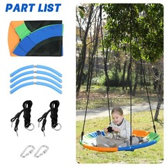 Saucer Tree Swing Seat for Kids 40 Inch Outdoor Round Tree Swing for Children…