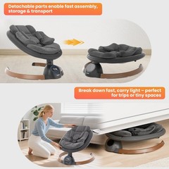 Columpio Electrico Con 5 Velocidades Vibracion Bluetooth Y Control Pro