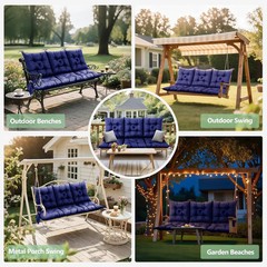 3 Seater Porch Swing Cushion,Thick Cushion for Patio Swing Furniture,3-Person Ou