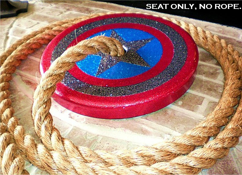 Custom Quality Captain America Fiberglass Tree Swing Seat (Seat Only) 001FIB-15H