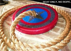 Custom Quality Captain America Fiberglass Tree Swing Seat (Seat Only) 001FIB-15H