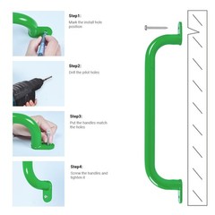 6 Pack 17 Inch Green Metal Safety Handles for Playground – Swing Set Accessor…