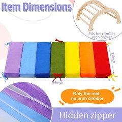 Rainbow Climbing Arch Cushion Set for Toddlers – Detachable Play Mat & Rocker Pi