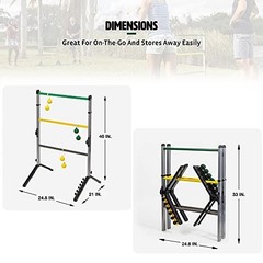 Steel Ladderball Set 2 Ladders 6 Bolos Built-In Scoring System Backyard Yard