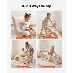 Uimoso 9-in-1 Toddler Climbing Set with Xylophone and Rainbow Design