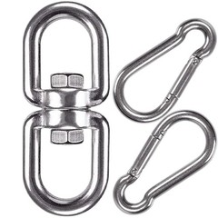 Swing Swivel, Heavy Duty 304 Stainless Steel Double Ended Hanging Eye Hook Ha…