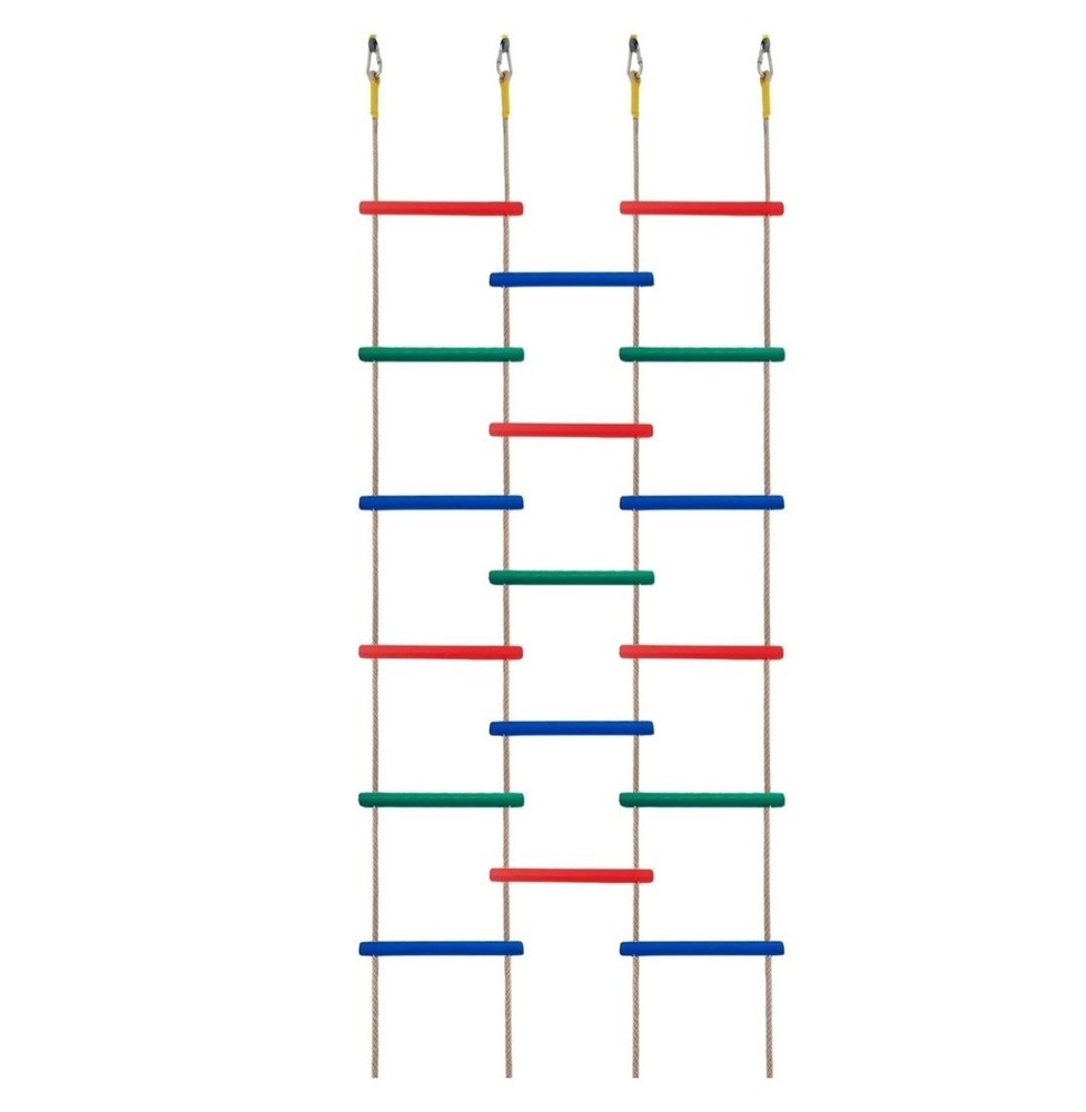 Innovative Rainbow Kids’ Wooden Rope Ladder – 3/4/5-Group Connectivity, 14-Inch