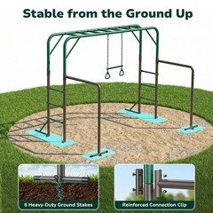 Monkey Bars w/ Climbing Frame Gymnastics Bars 400lbs Heavy Duty Outdoor for Kids
