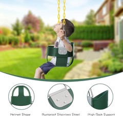 High Back Toddler Bucket Swing Seat with Coated Chains, Heavy Duty Kids Swing Se
