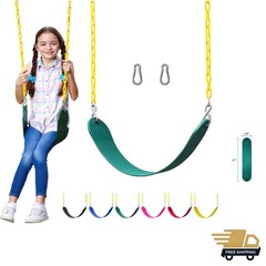 Safe and Stylish Green Swing Replacement Kit with Pinch-Free Chains – 1 Pack