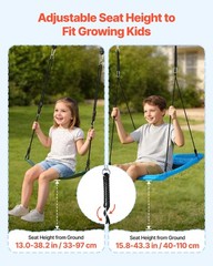 VEVOR Swing Set for Backyard Swingset Outdoor for Kids 3 Seats A-Frame Stand