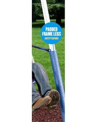 Swingin’ More Fun – Outdoor Backyard Playground Kids Swing Set. White/Blue