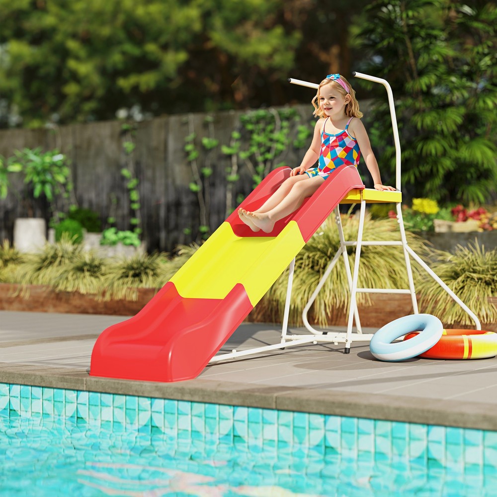 6ft Kids Slide Toddler Outdoor Playground with Steel Frame for Backyard Ages 3-8