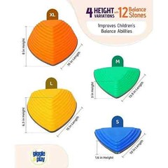 12-Piece Giggle & Play Stepping Stones for Kids|Indoor & Outdoor Balance and Fun