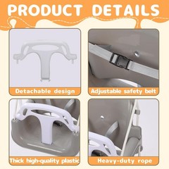 3 in 1 Toddler Swing Set with Metal Stand Indoor Outdoor Baby Swing Gray