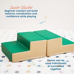 SoftZone Junior Mix n’ Match Step, Beginner Playset, Green, 2-Pack